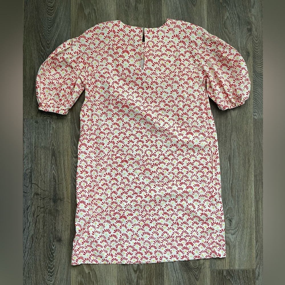 Ann Mashburn XS Puff Sleeve Cotton Dress Red Floral Romantic Southern prep $395 - Picture 6 of 7